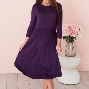 Modest Nee See's Dresses Lavender Midi Dress w Pockets NEW